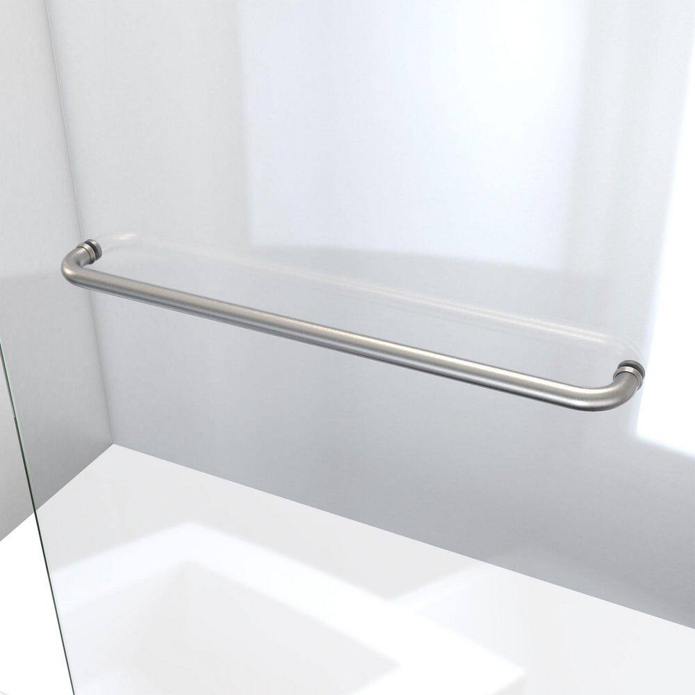 Linea 34" W x 72" H Frameless Brushed Nickel Shower Screen