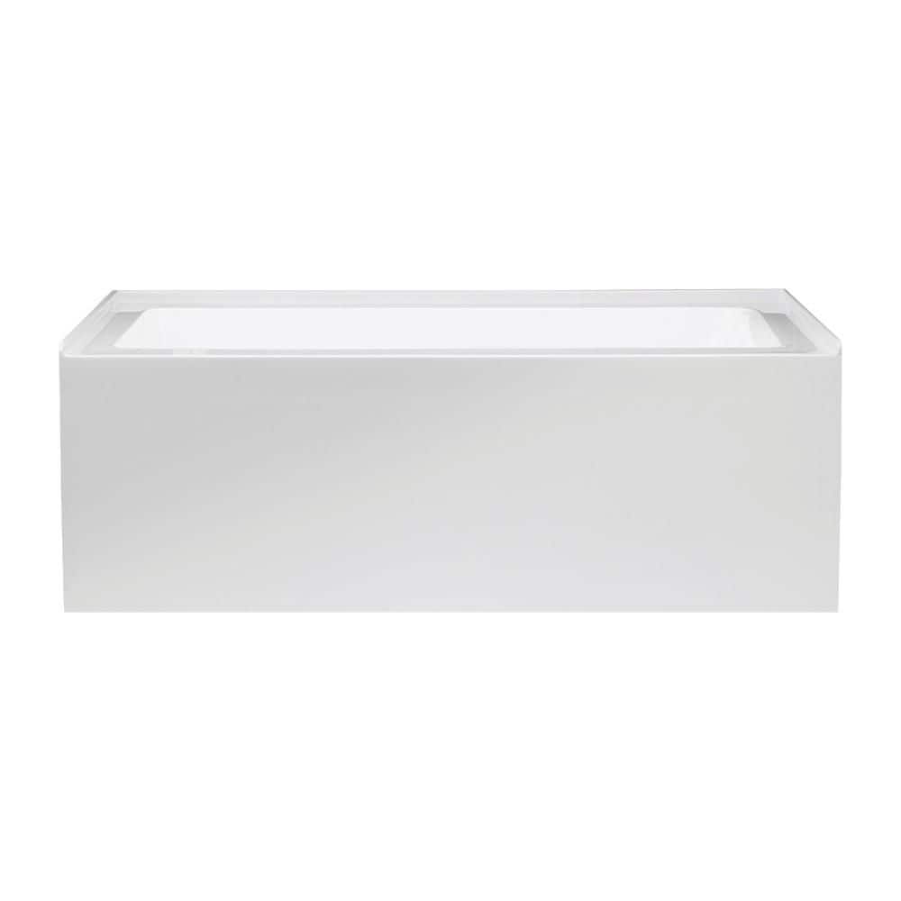 54 in. x 30 in. Acrylic Soaking Alcove Rectangular Bathtub with Right Matte Black Drain and Overflow in White price history on PriceWatchPro