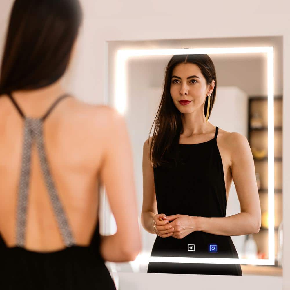 24" x 36" Frameless LED Lighted Rectangular Bathroom Mirror