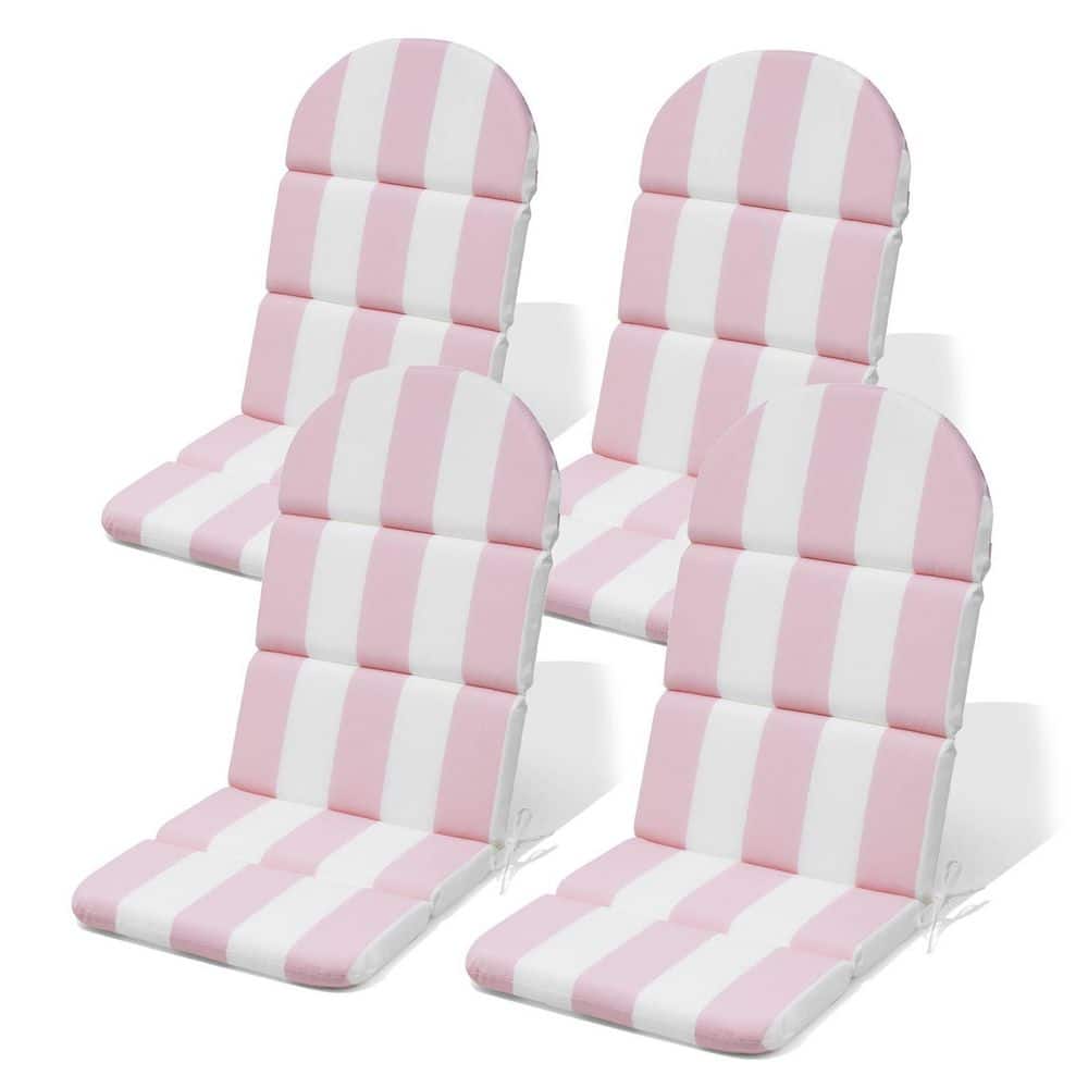 50 in. x 20 in. Deep Seat Outdoor Adirondack Chair Cushion in Pink and Whit