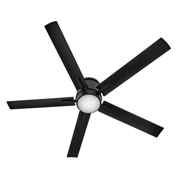 HINKLEY - Vail Flush 52.0 in. Indoor/Outdoor Integrated LED Matte Black Ceiling Fan with Remote Control
