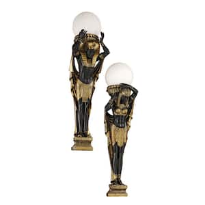 28 in. x 8.5 in. Egyptian Royalty Illuminated Wall Sculptures (2-Piece)