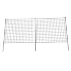 24 in. H Black Iron Garden Fence Thicken Metal Wire Fencing Rustproof 4 ...