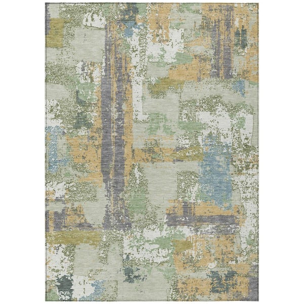 Addison Rugs Chantille Machine Washable Indoor/Outdoor Abstract ACN2212 Aloe 2 ft. 6 in. x 3 ft. 10 in. Area Rug