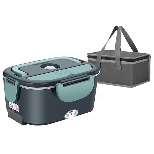 Electric Lunch Box Food Warmer w/ Dual 1.5L Containers, Fork & Spoon, Portable Heated Lunch Box for Car, Truck, Office