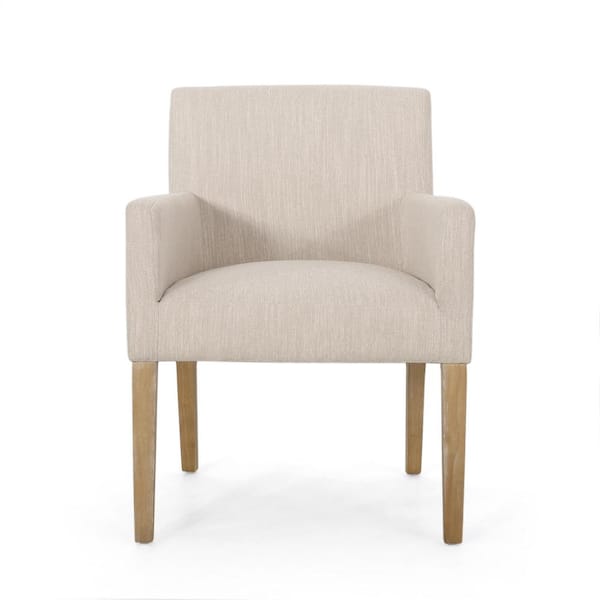 Noble House Vensel Espresso/Beige Fabric Arm Chair