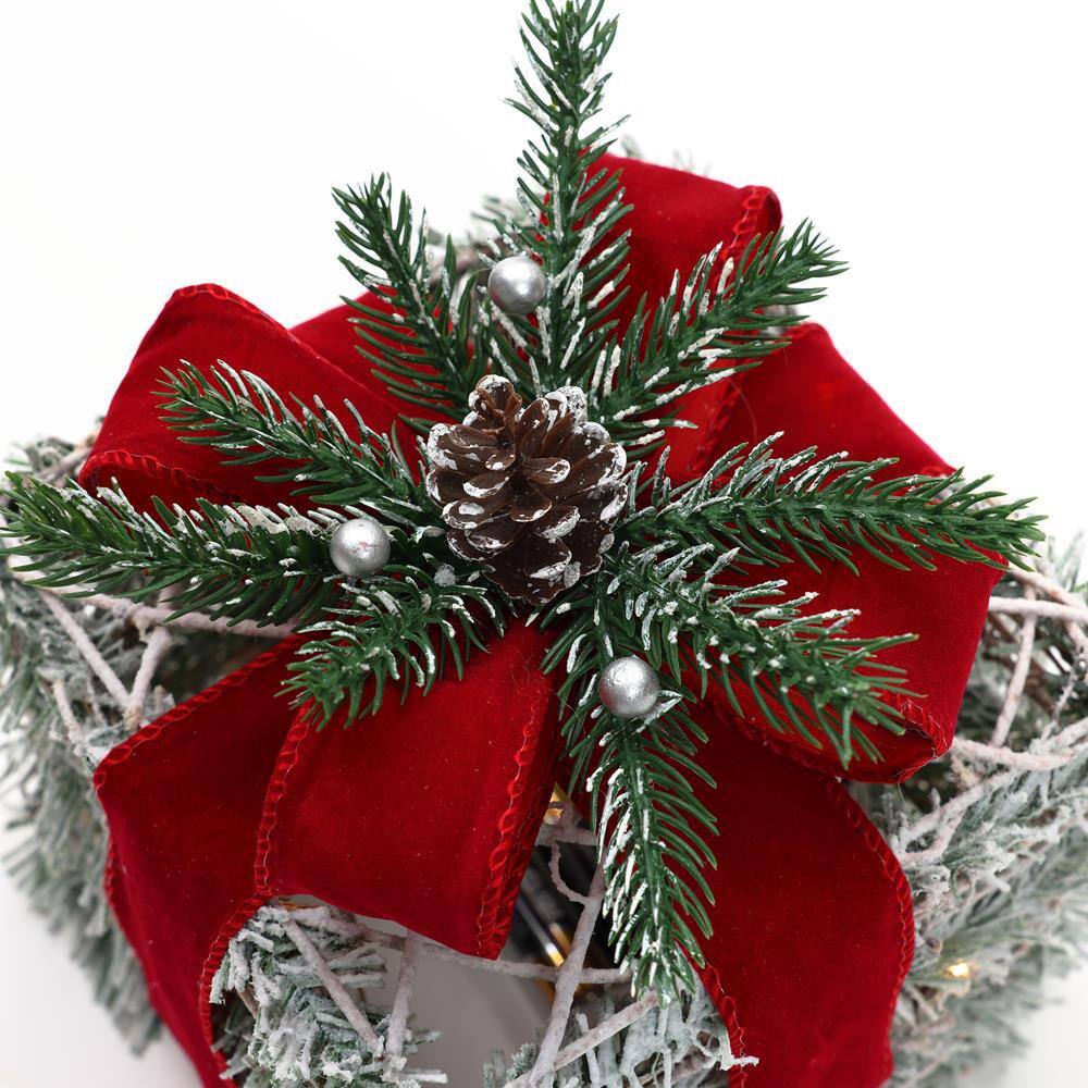 Frosted Faux Cedar Branch Giftbox Set with Lights