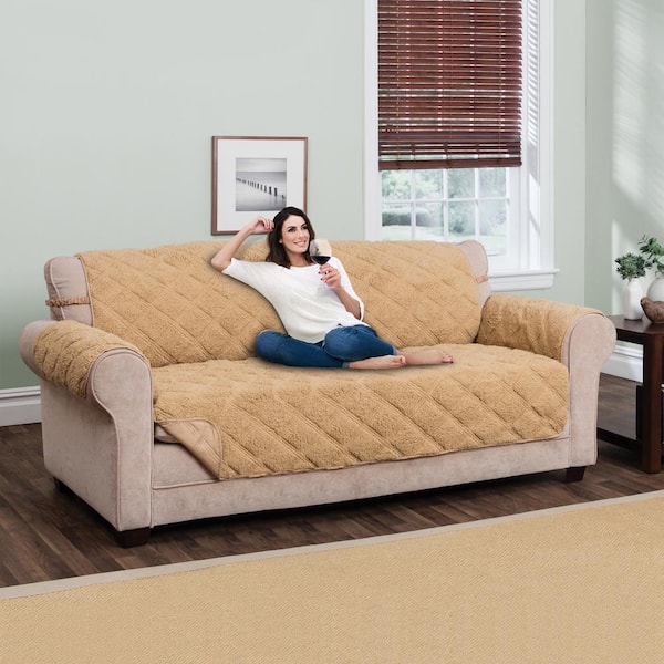 Innovative Textile Solutions Hudson Toast Waterproof XL Sofa Furniture  Cover 9670XLSTOAST - The Home Depot