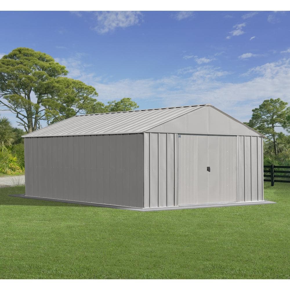 17 ft. Flute Grey Galvanized Steel Storage Shed