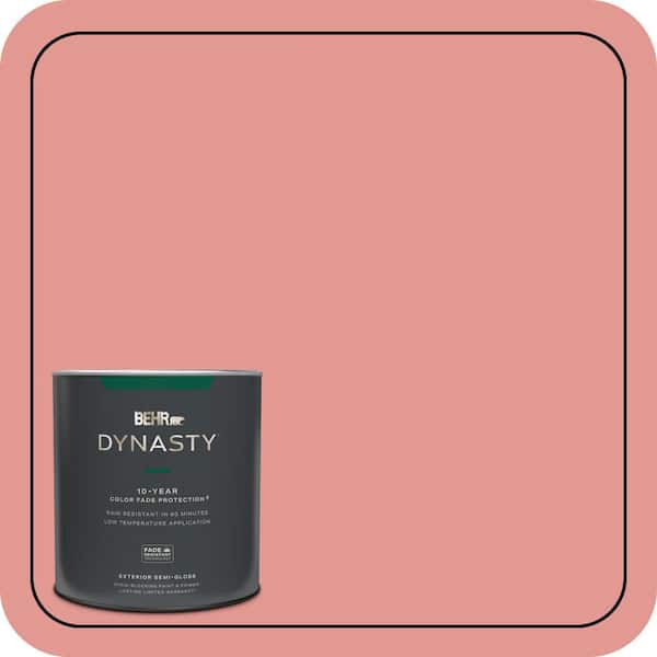 BEHR DYNASTY 1 qt. #160D-4 Strawberry Rose Semi-Gloss Enamel Exterior Stain-Blocking Paint & Primer