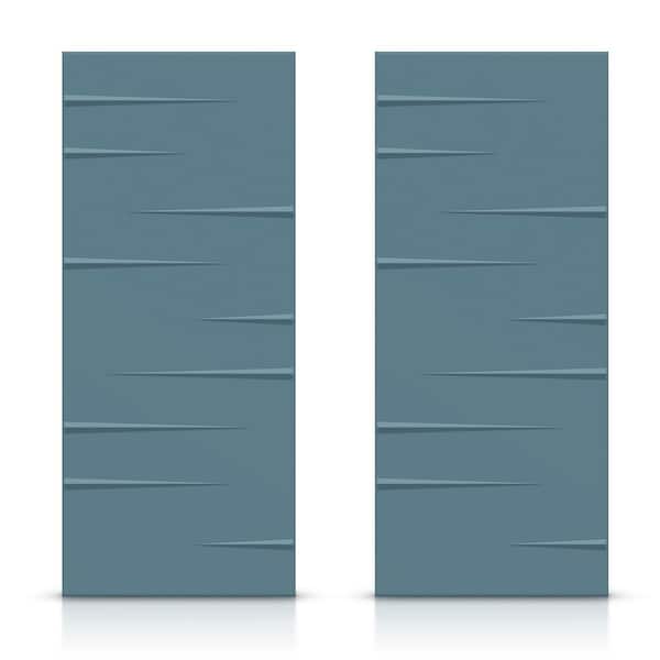 CALHOME 84 in. x 84 in. Hollow Core Dignity Blue Painted Composite MDF Interior Double Closet Sliding Doors