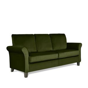 Brickman 82.9 in. Width Kale Green Velvet-Like Fabric Flared Arm Sofa