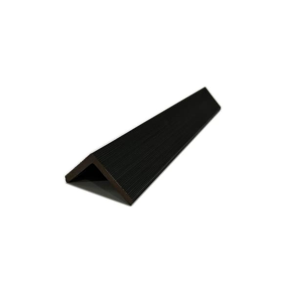 Ejoy 2 in. x 2 in. x 8.92 ft. Right Angle Black Outdoor European Siding PVC End Trim (5-Pieces)