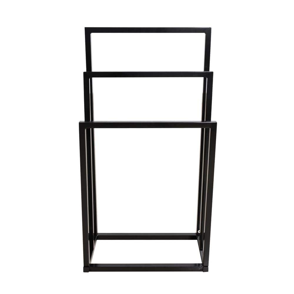 Tileon 3-tier Towel Rack Freestanding For Bathroom Accessories In Black 