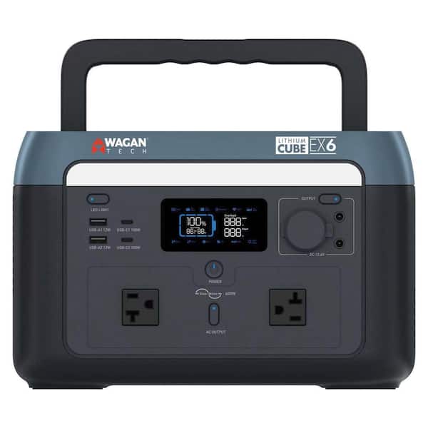 600-Watt Lithium Cube Push Button Start 600 Battery Powered Portable Power Station Power Generator
