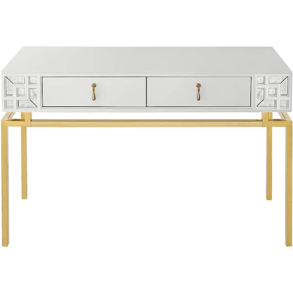 Camden Isle Dynasty 47.2 in. White Rectangle Glass Console Table