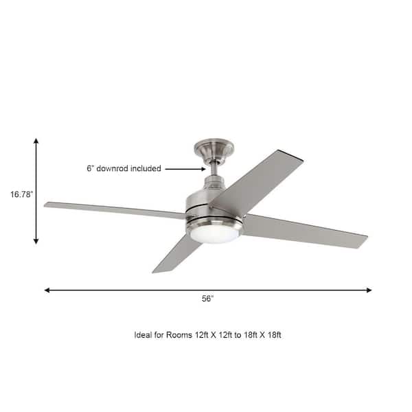 Home Decorators Collection Mercer 56 In, 4 Blade Ceiling Fans With Led Light And Remote Control