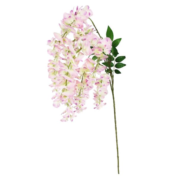 Unbranded 44 in. Lavender Cream Artificial Japanese Wisteria Flower Stem Hanging Spray Bush (Set of 3)