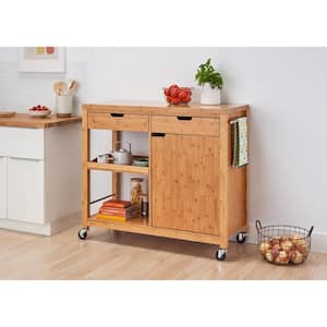 PRO Bamboo Kitchen Island with Cabinet