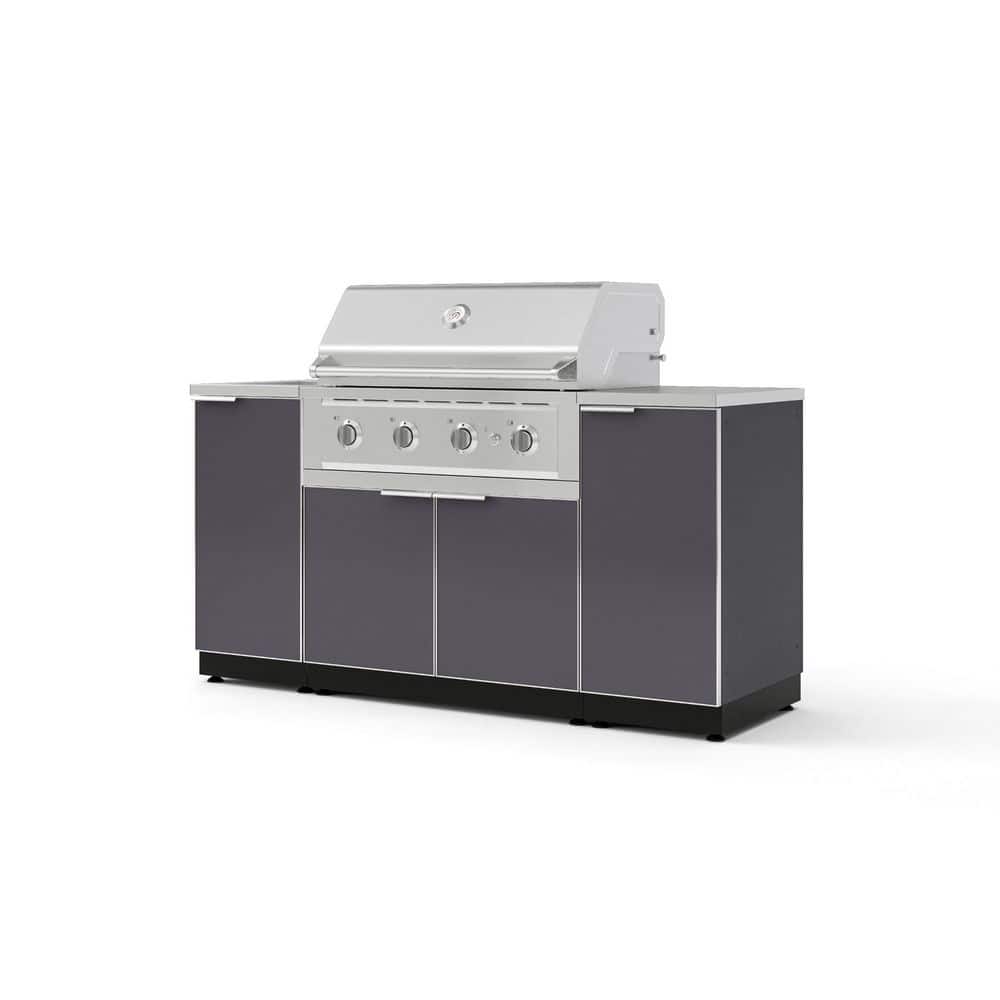 "Outdoor Kitchen 5-Piece 4-Burners Propane Gas Grill Island in Gray w/36"" Performance Grill & Stainless Steel Countertop" price history on PriceWatchPro