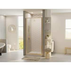 Legend 24.625 in. to 25.625 in. x 64 in. Framed Hinged Shower Door in Brushed Nickel with Obscure Glass