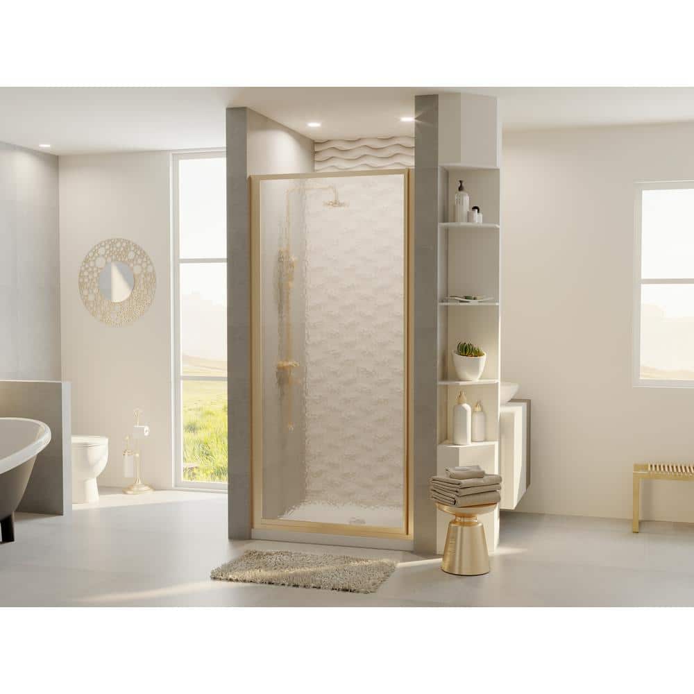Legend 25.625 in. to 26.625 in. x 64 in. Framed Hinged Shower Door in Brushed Nickel with Obscure Glass price history on PriceWatchPro