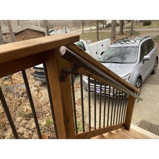 EZ Handrail 6 ft. Copper Vein Aluminum Round Straight Handrail Kit