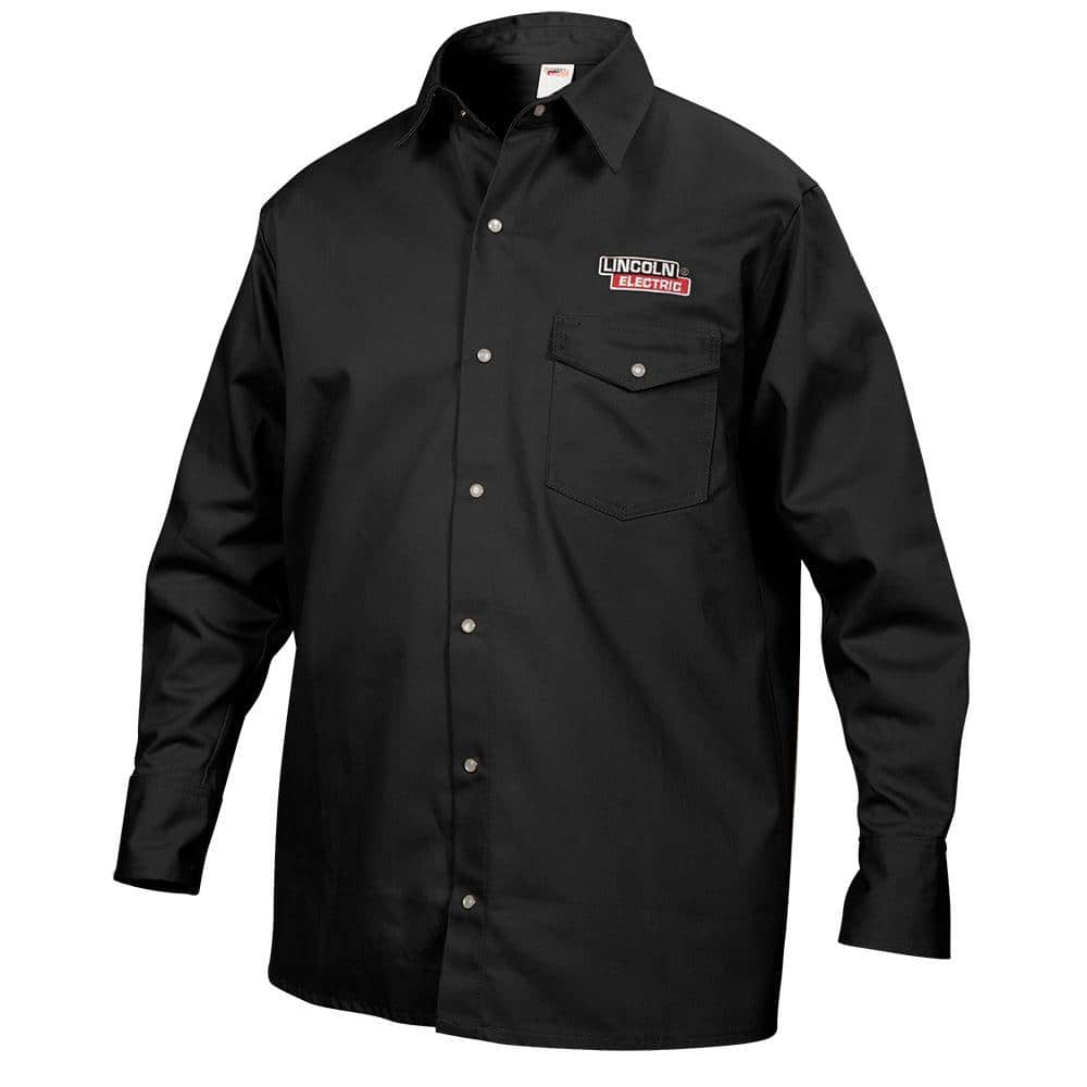Lincoln Electric Fire Resistant Medium Black Cloth Welding Shirt KH809M ...