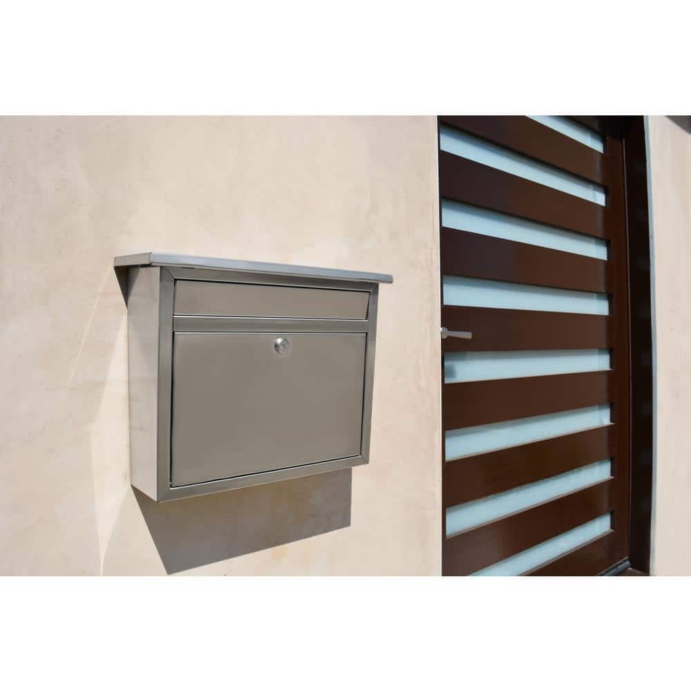 Maya Stainless Steel Lockable Wall Mount Mailbox, Medium