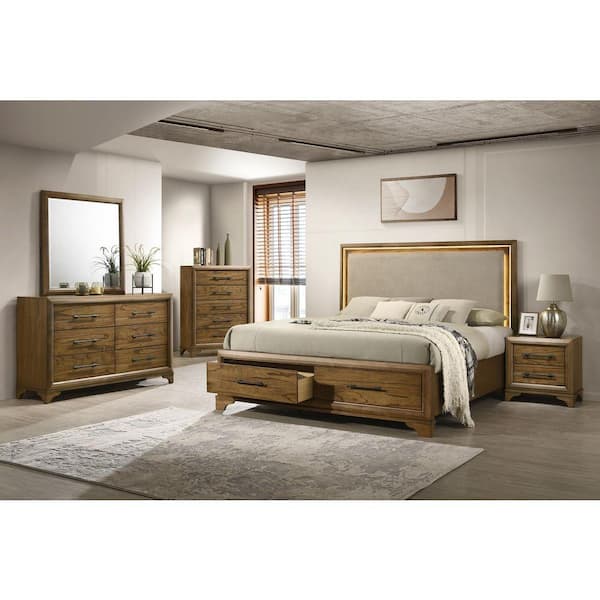 New Classic Furniture Talcott 5-Piece Honey Wood King Bedroom Set