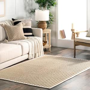 Margie Striped Grass Ivory 4 ft. x 6 ft. Modern Area Rug