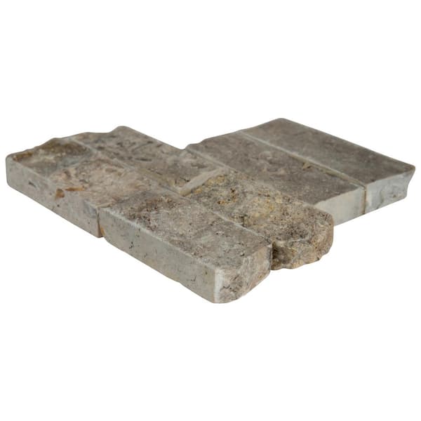 MSI Trevi Gray Ledger Corner 6 in. x 6 in. x 6 in. Natural Travertine Wall Tile (2.5 sq. ft./Case) MSI Trevi Gray Ledger Corner 6 in. x 6 in. x 6 in. Natural Travertine Wall Tile (2.5 sq. ft./Case)