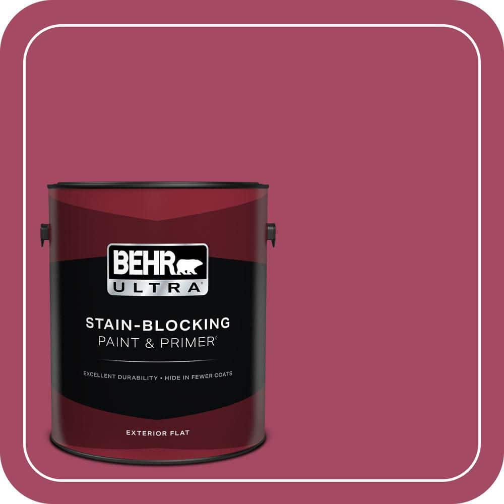 BEHR ULTRA 1 gal. #120D-5 Glazed Raspberry Flat Exterior Paint & Primer ...