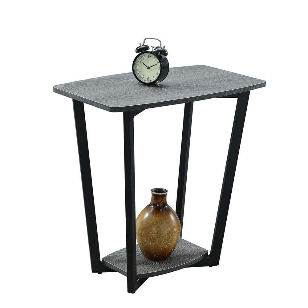 Urban Loft 24" Weathered Gray and Black Metal End Table