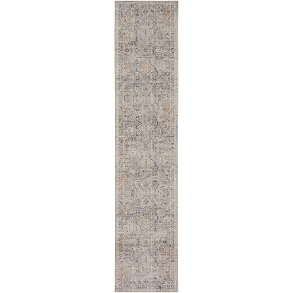 Nyle Ivory Taupe 2 ft. x 10 ft. Vintage Persian Kitchen Runner Area Rug