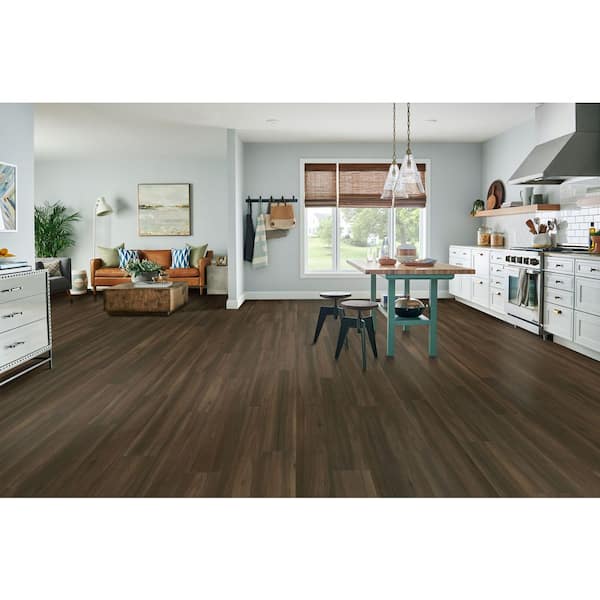 ProMark Double Espresso 12 MIL x 6 in. W x 36 in. L Waterproof Glue Down Vinyl Plank Flooring 24ct (35.95 sq. ft./ case)