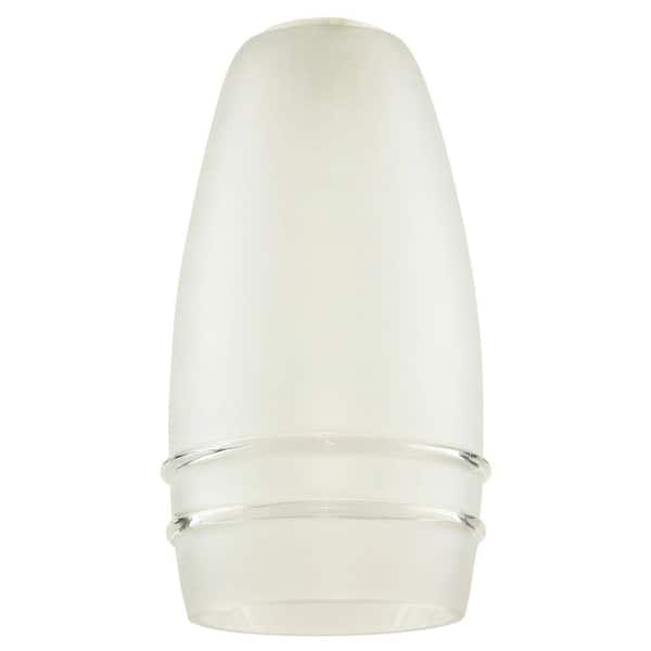 Westinghouse 8-11/16 in. Necklace Frosted with Two Clear Bands Long Shade 2-1/4 in. Fitter and 4-1/2 in. W