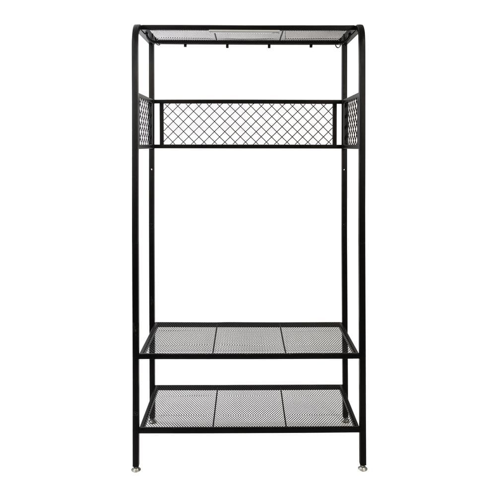 HCD 38 in. W x 72 in. H x 18 in. D 2-Shelf Steel Freestanding Cabinet in Bl