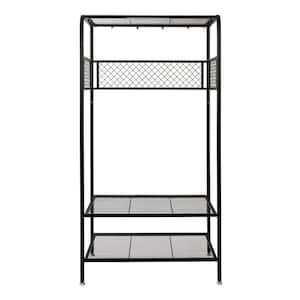 HCD 38 in. W x 72 in. H x 18 in. D 2-Shelf Steel Freestanding Cabinet in Black
