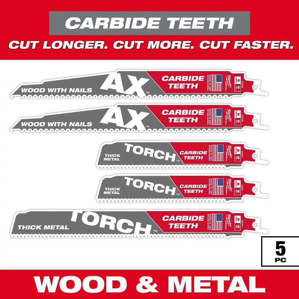 SAWZALL Carbide Demolition Wood and Metal Cutting Reciprocating Saw Blade Set (5-Piece) price history on PriceWatchPro