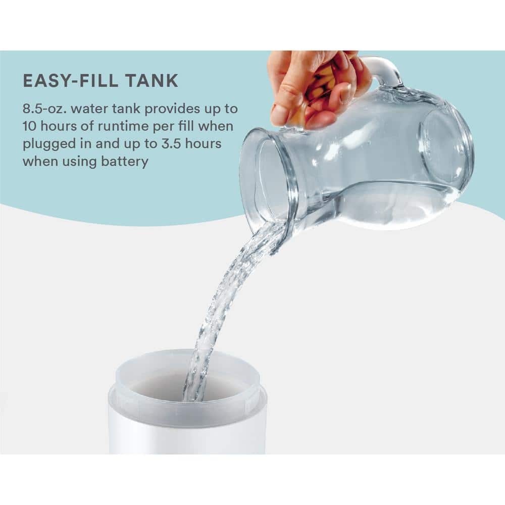 White Ultrasonic Cool Mist Portable Humidifier with Color Changing Light