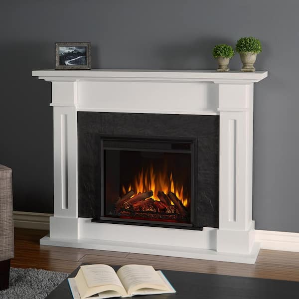 Real Flame Kipling 54 in. Electric Fireplace in White