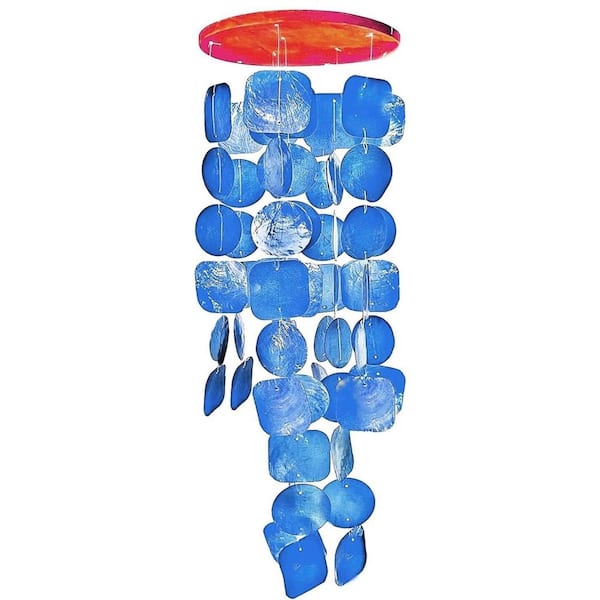 Unbranded 27 in. Outdoor Sea Blue Seashell Windchimes