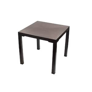 31.5 in. Square Plastic Outdoor Patio Dining Table in Espresso Color