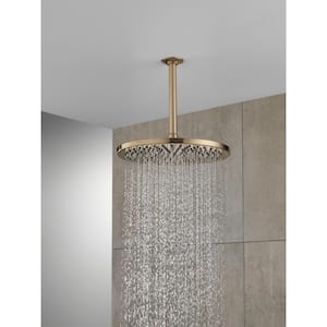 1-Spray Patterns 2.5 GPM 11.75 in. Wall Mount Fixed Shower Head in Champagne Bronze