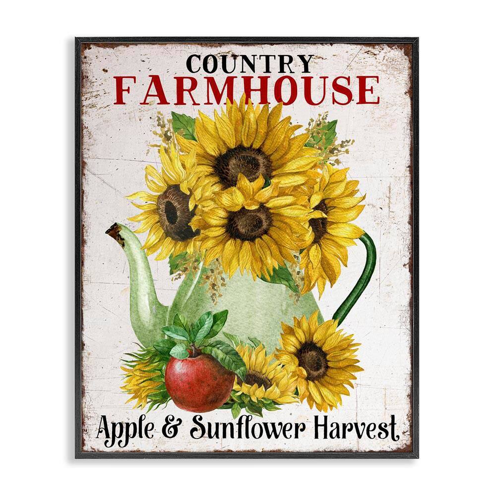 Country Sunflower Harvest by Creatif Belle Black Framed Nature Giclee Art Print 30 in. x 24 in. price history on PriceWatchPro