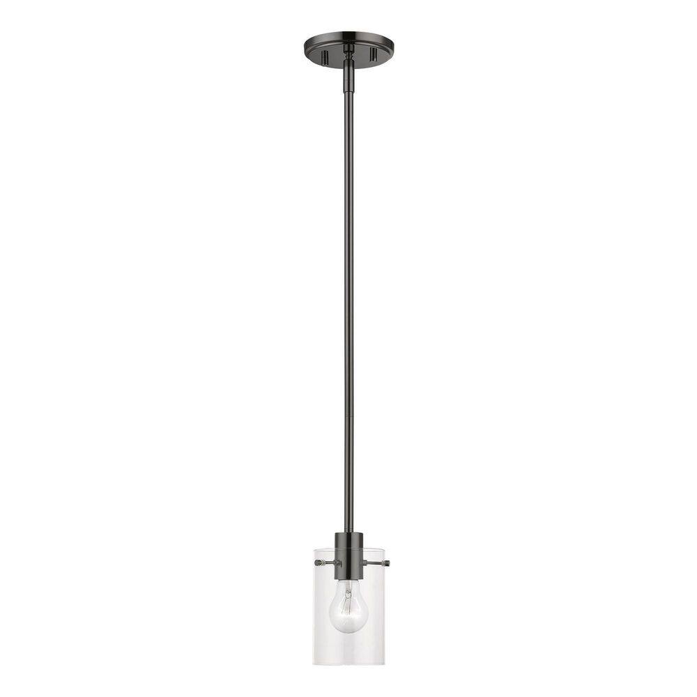 Munich Mini Pendant in Black Chrome with Clear Glass Shade