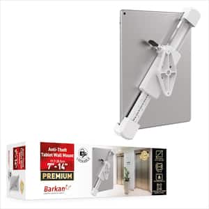Barkan 7 in. - 14 in. Fixed Anti-Theft Tablet Wall Mount White Very Low Profile 360-Degree Rotation