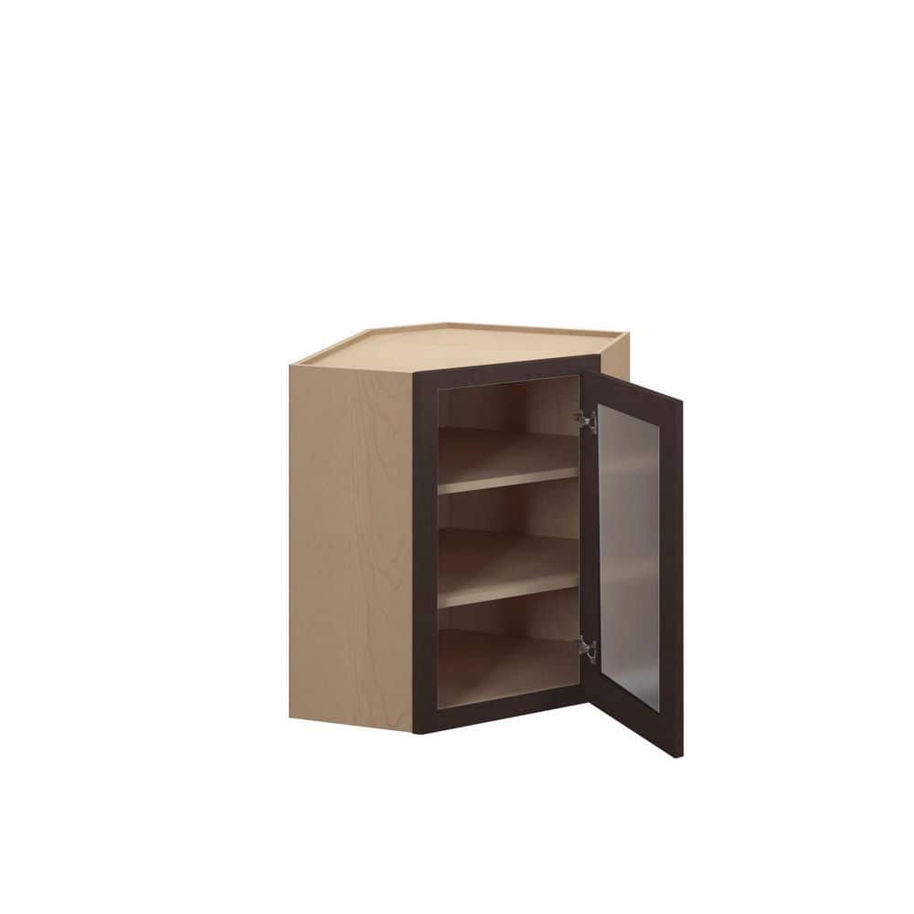 Jamestown Recessed 27 in. W x 36 in. H x 15 in. D in Espresso Plywood Assembled Frosted Glass Wall Corner Diagonal price history on PriceWatchPro