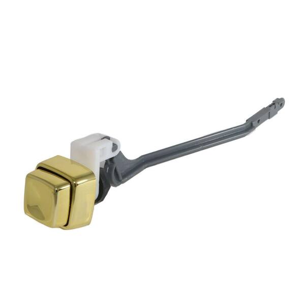 JAG PLUMBING PRODUCTS Push Button Tank Lever Assembly for 1-Piece Toilets in Polished Brass